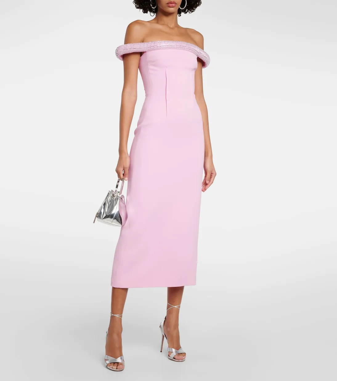 David Koma Crystal Cady Midi Dress, Pink